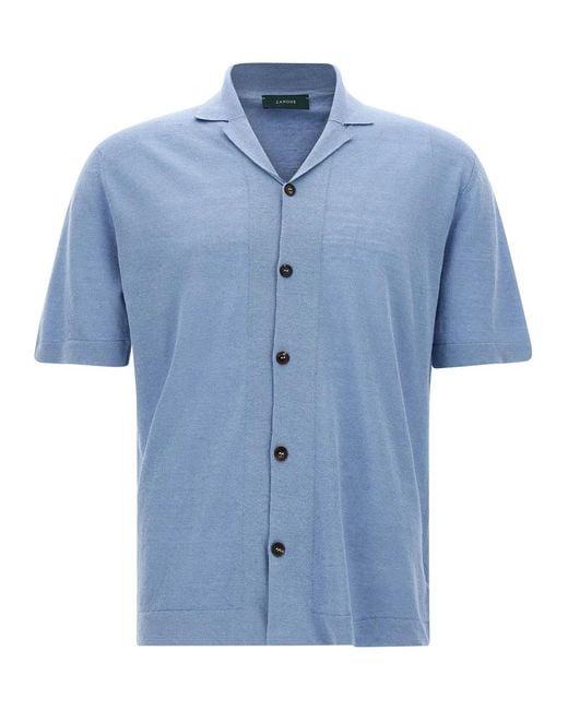 Zanone Blue Short Sleeve Shirt for men