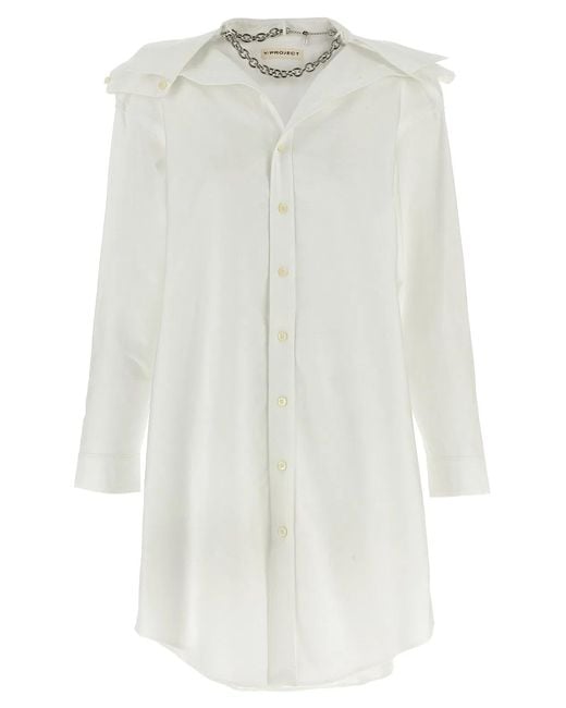 Y. Project White Chemisier Dress