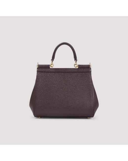 Dolce & Gabbana Purple Dolce & Gabbana Borsa A Mano Sicily Medium