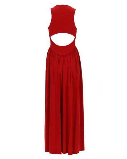 Sportmax Red Crepe Jersey Long Dress