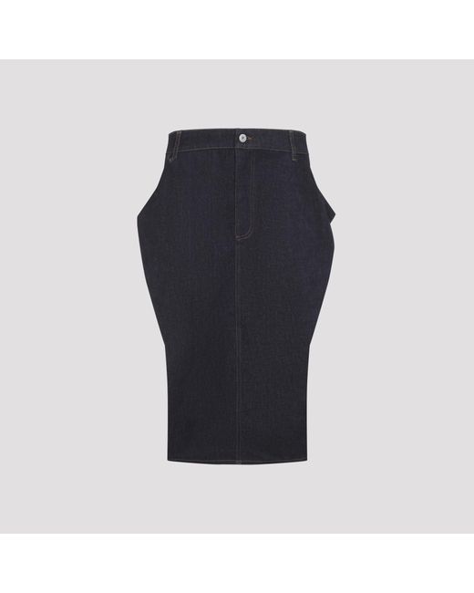 Jacquemus Blue Dark Denim Midi Skirt