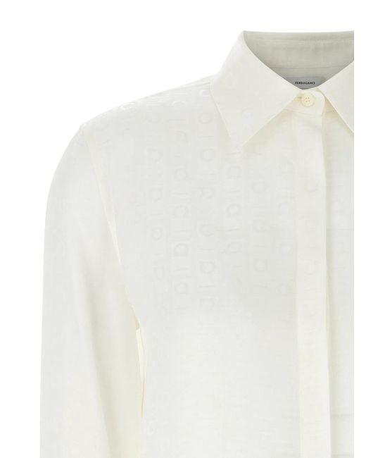 Ferragamo White Monogram Shirt