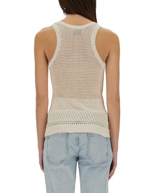 Moschino Blue Mesh Top With Logo