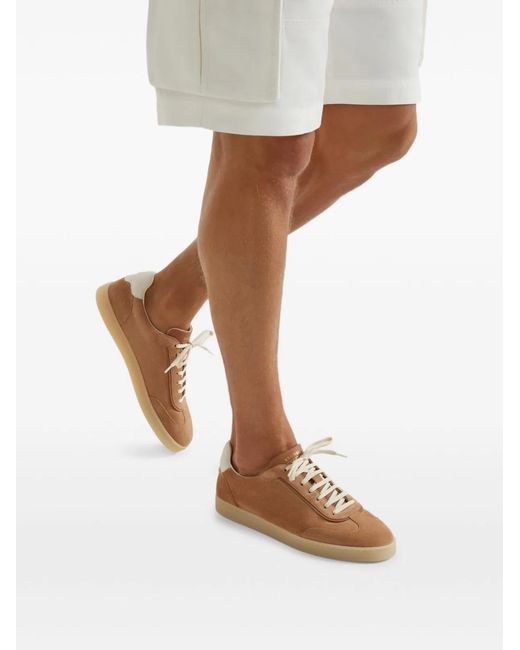 Brunello Cucinelli Brown Suede Trainers for men