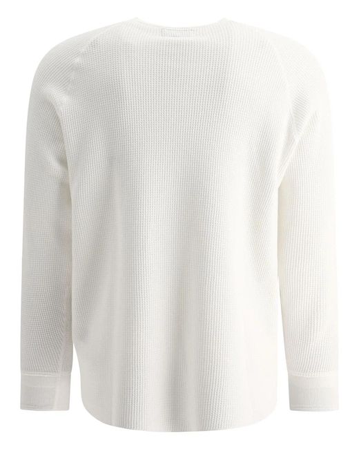 Beams Plus White "Crew Thermal 30" Crew-Neck T-Shirt for men