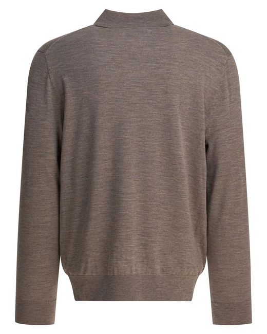 Vince Brown Wool And Cashmere Polo Shirt for men