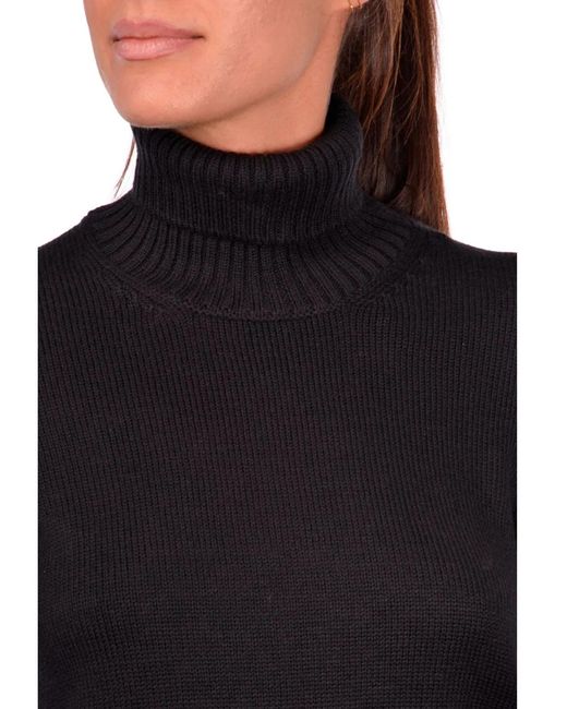 Gran Sasso Black Wool Cyclist Sweater
