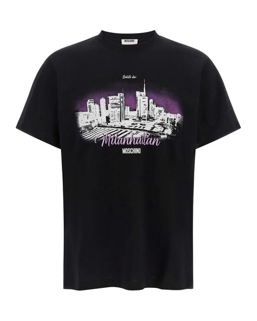 Moschino Black 'Milanhattan' T-Shirt for men