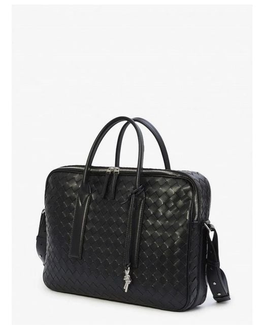 Bottega Veneta Black Getaway Large Briefcase for men