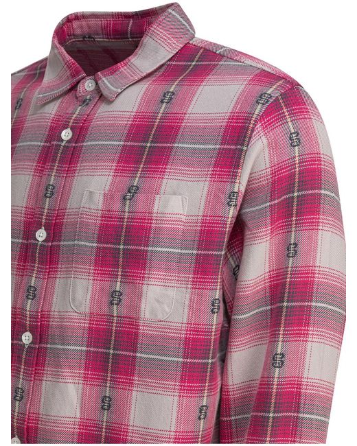 Stussy Pink Stussy Motif Plaid Shirt for men