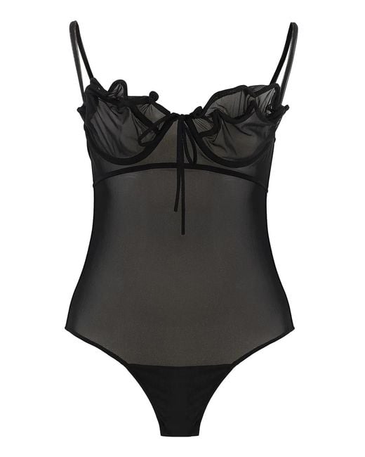 Y. Project Black Tulle Bodysuit