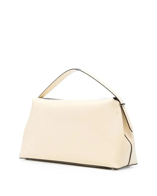 Totême Natural "T-Lock" Leather Top Handle Bag