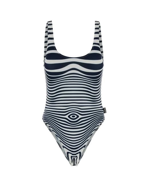 Jean Paul Gaultier Multicolor Re-Edition Swimsuit Printed Marinière Morphing