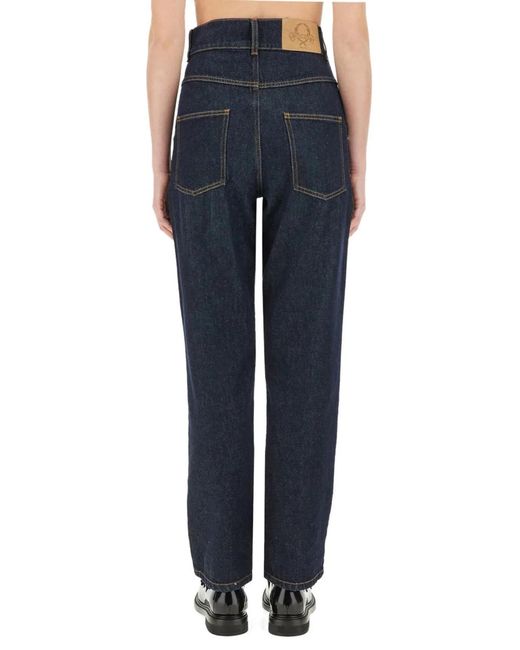Moschino Blue "Laurel Crown Patch" Denim Pants