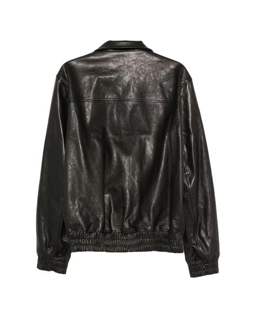 Valentino Garavani Black Calf Leather Jacket for men