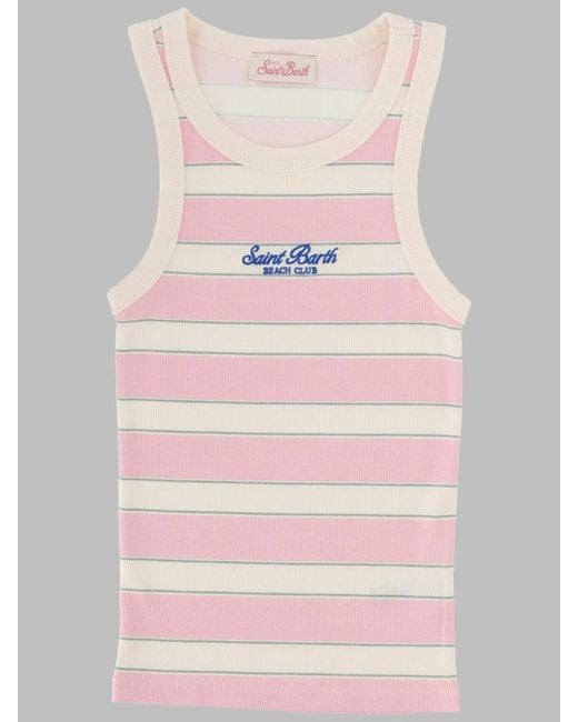 Mc2 Saint Barth Pink Tank Top "Ada" Con Logo
