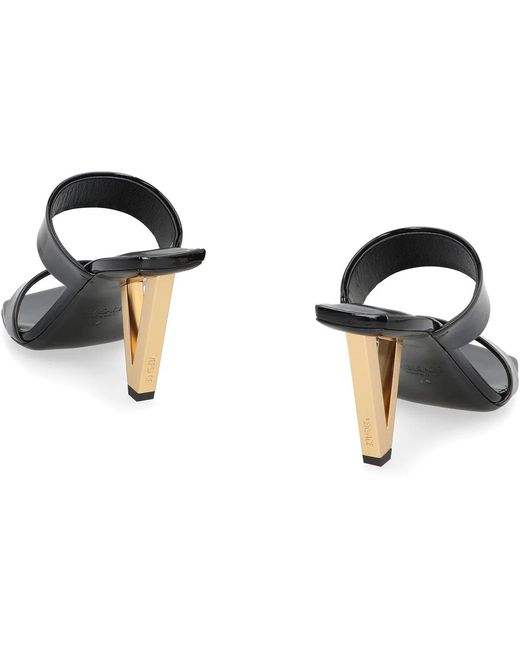 Versace Black Patent Leather Mules