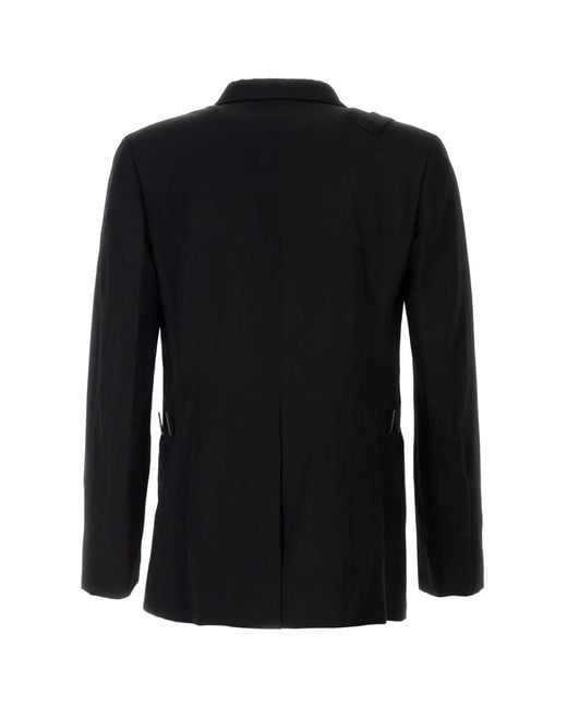 Yohji Yamamoto Black Notched Lapel Blazer for men