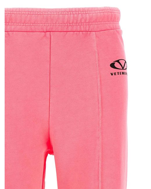 Vetements Pink 'Oval Logo' Joggers