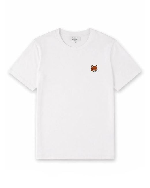 Maison Kitsuné White Maison Kitsuné T-Shirt "Fox Head"