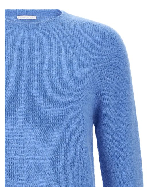 Oliver Lattughi Blue Brushed Alpaca Sweater for men