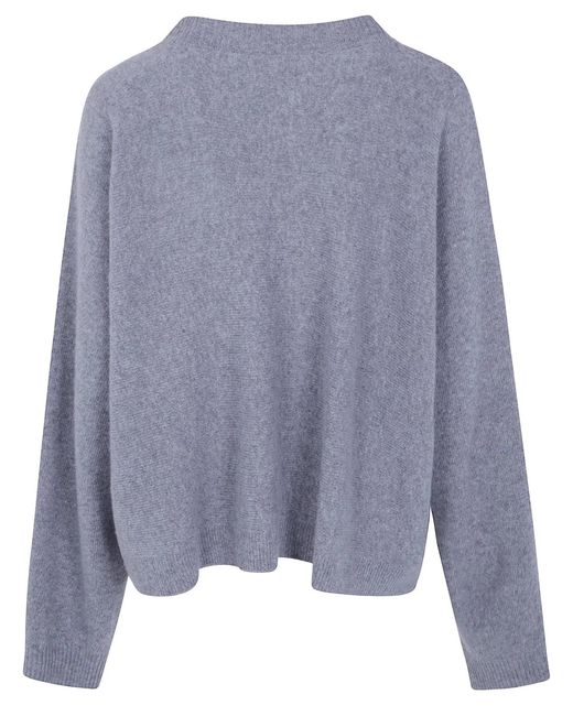 Sofie D ́hoore Blue "Maui" Oversized Pullover C-Neck Long Sleeves