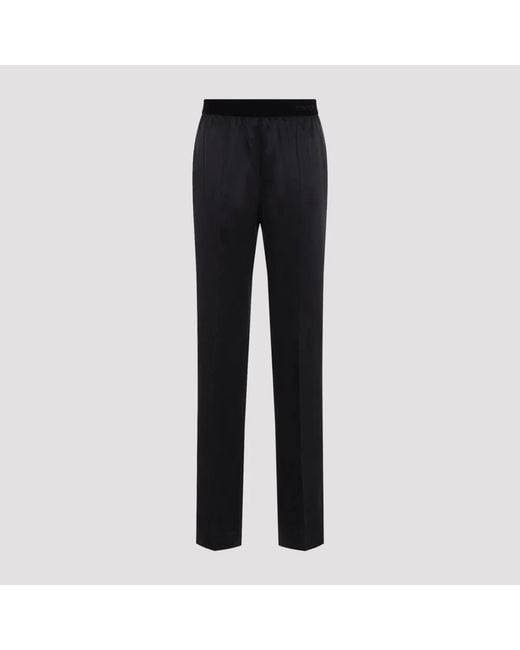 Tom Ford Blue Silk Satin Pajama Pants With Stretch