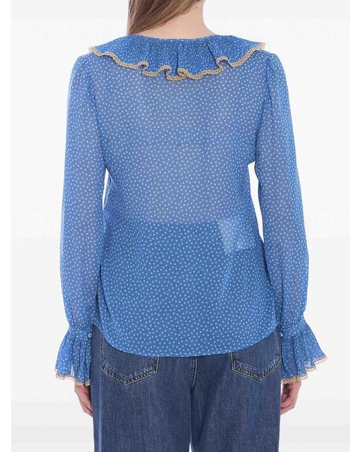 Valentino Garavani Blue Silk Blouse
