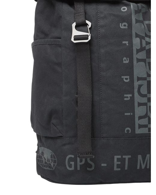 Napapijri Black Equator Logo-Print Buckle-Fastening Backpack for men