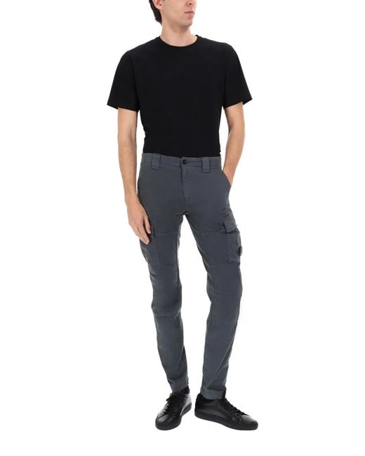 C P Company Gray Pantalone Cargo Con Patch Logo for men