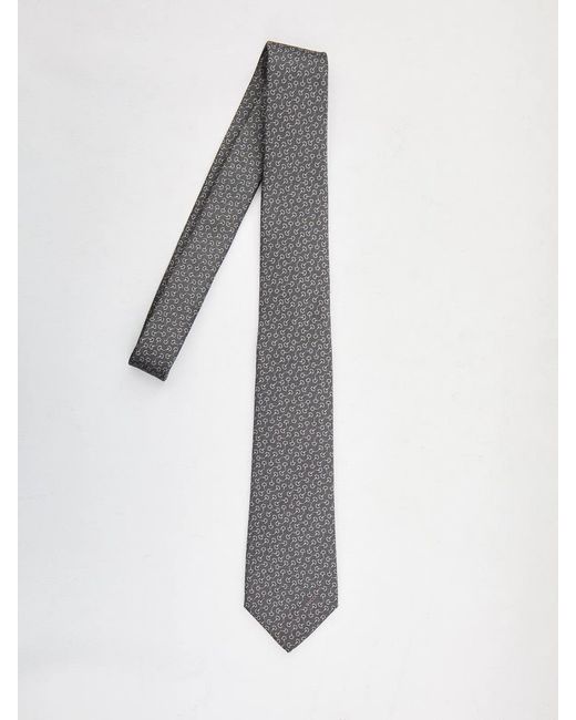 Gucci White Silk Tie With Clamps for men