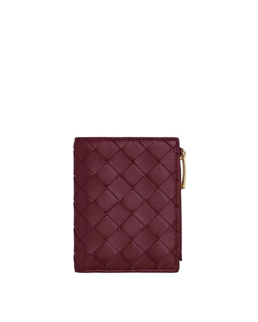 Bottega Veneta Purple Intecciato Small Bi-Fold Wallet