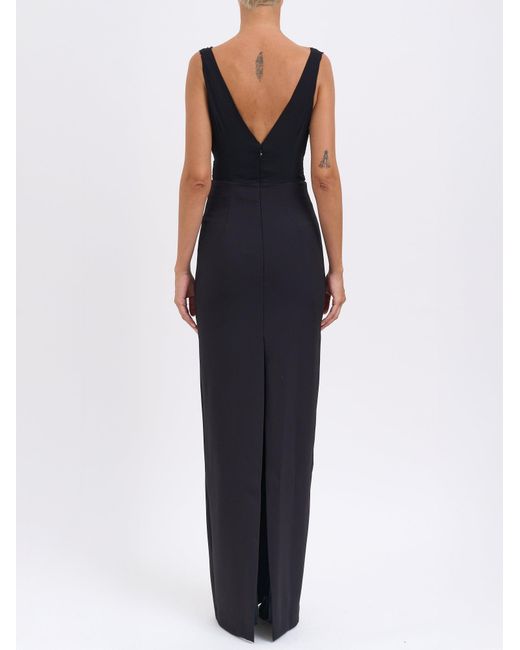 Elisabetta Franchi Blue Carpet Georgette Dress