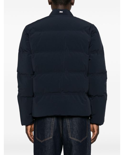 Herno Blue Quilted Press-Stud Jacket for men