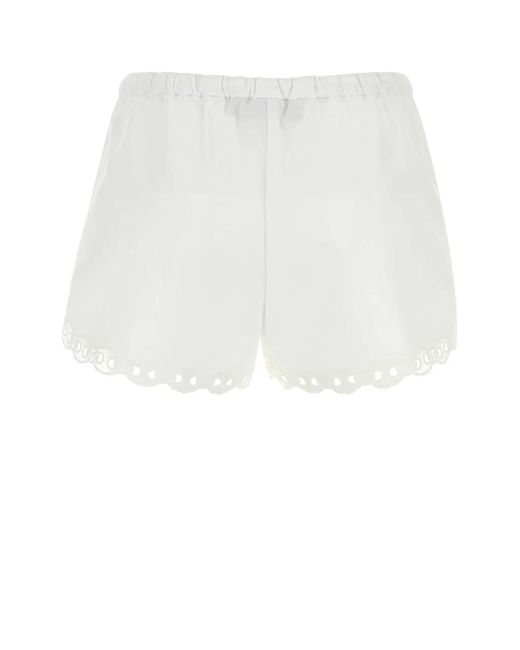 Gucci White Poplin Shorts Cotton