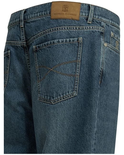 Brunello Cucinelli Blue Straight-Leg Jeans for men