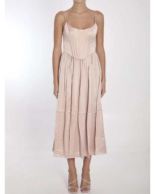 Zimmermann Pink Corset Midi Dress