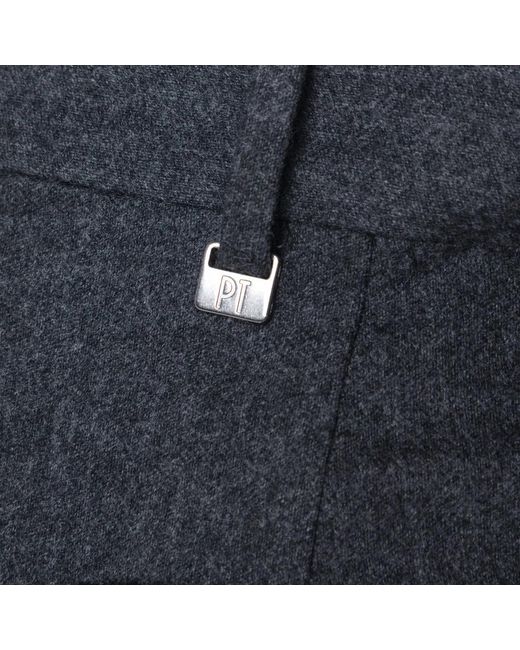 PT Torino Blue Wool And Cashmere Trousers for men