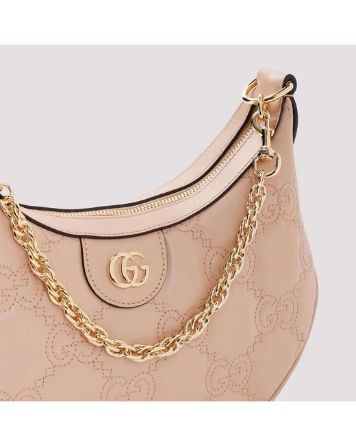 Gucci Natural Powder Leather Small Lion Gg Handbag