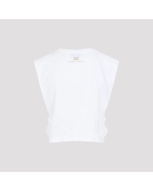 Elisabetta Franchi White Jersey T-Shirt With Knot