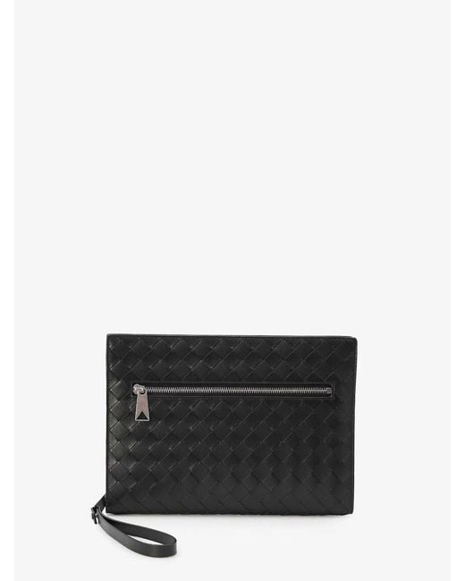 Bottega Veneta Black Intrecciato Vn Document Case for men