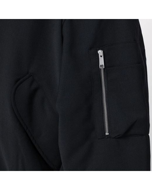 Entire studios Black Zipup Bomber Jacket for men
