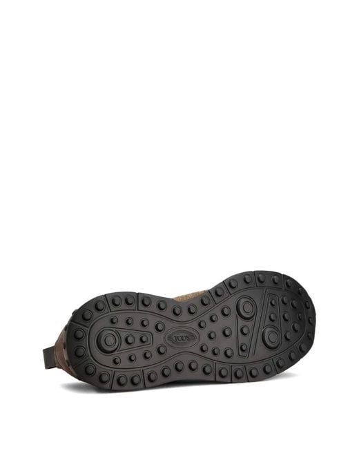 Tod's Brown Leather Lace Up Rubber Shoes for men
