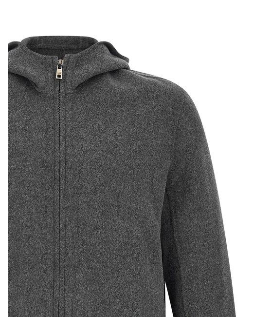 Giorgio Brato Gray Hooded Jacket for men