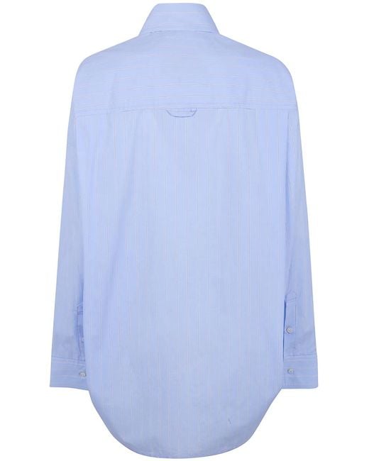 Maison Mihara Yasuhiro Blue "Embellished Stripe" Shirts