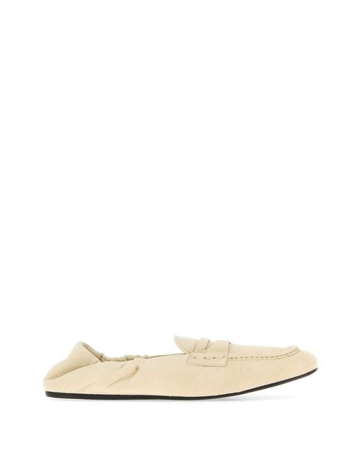 Miu Miu White Ivory Suede Loafers