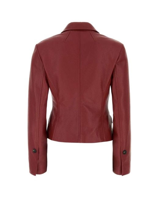 Ferragamo Red Salvatore Leather Jacket
