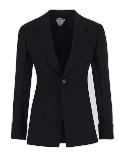 Bottega Veneta Black Cotton Blend Single-Breast Jacket