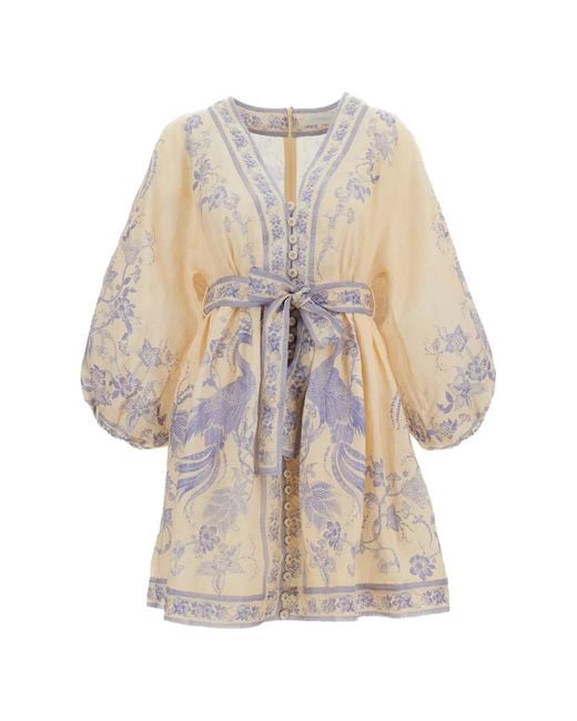 Zimmermann White Indra Plunge Mini Dress