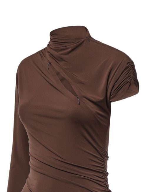 Pinko Brown Viscose Elastane Top